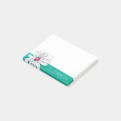 Trendy Floral Daisy Illustration - Pink and Green Post-it® Notes (Schuin)