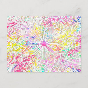 trendy floral hand getekend henna patroon briefkaart