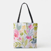Trendy Floral Monogram Draagtas (Achterkant)