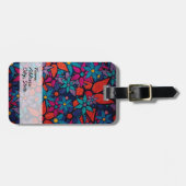 Trendy Floral Pattern #3 Bagagelabel (Voorkant horizontaal)