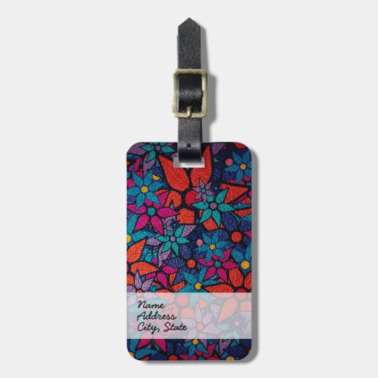 Trendy Floral Pattern #3 Bagagelabel (Voorkant verticaal)