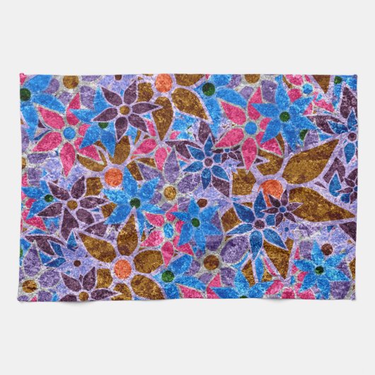 Trendy Floral Pattern #3 Theedoek (Horizontaal)