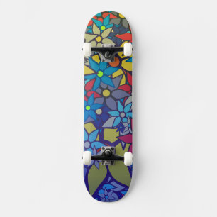 Trendy Floral Pattern #8 Skateboard
