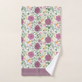 Trendy Floral Pattern Pink Yellow Paars Greenery Bad Handdoek (Handdoek)