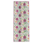 Trendy Floral Pattern Pink Yellow Paars Greenery Wijn Cadeautas (Achterkant)