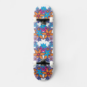 Trendy Floral Pattern Skateboard