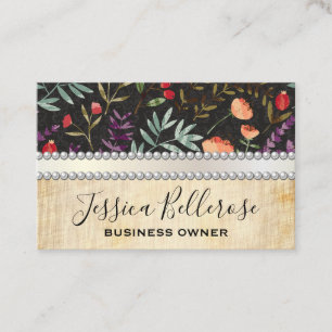 Trendy Floral Pattern Visitekaartje