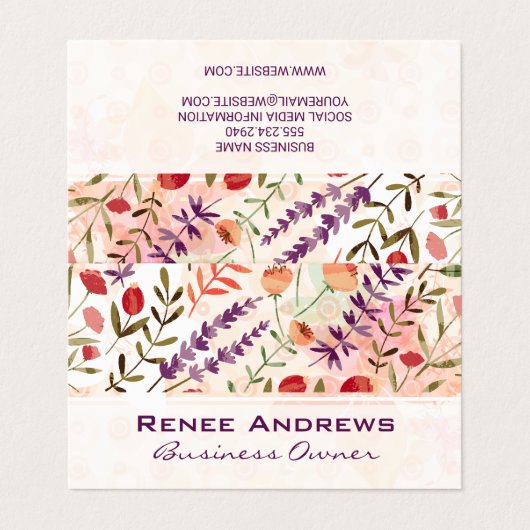 Trendy Floral Pattern Visitekaartjes (Buitenkant ongevouwen)
