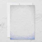 Trendy Floral Royal Blue Wedding Invitations Kaart (Achterkant)