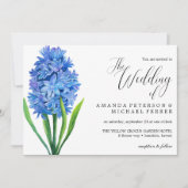 Trendy Flower Blue Hydrangea rustige bruiloft Kaart (Voorkant)