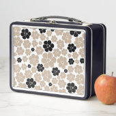 Trendy Flower Pattern in Taupe, Black en White (In situ)