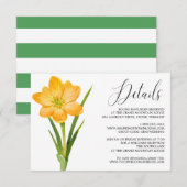 Trendy Flower Yellow Crocus bruiloft details Kaart (Voorkant / Achterkant)