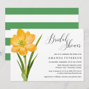 Trendy Flower YELLOW CROCUS bruiloft Vrijgezellenf Kaart