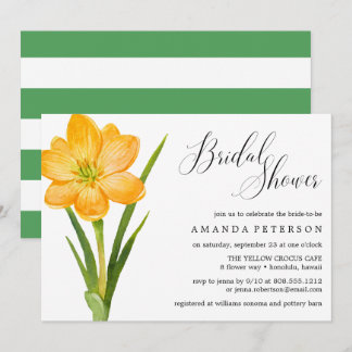 Trendy Flower YELLOW CROCUS bruiloft Vrijgezellenf Kaart