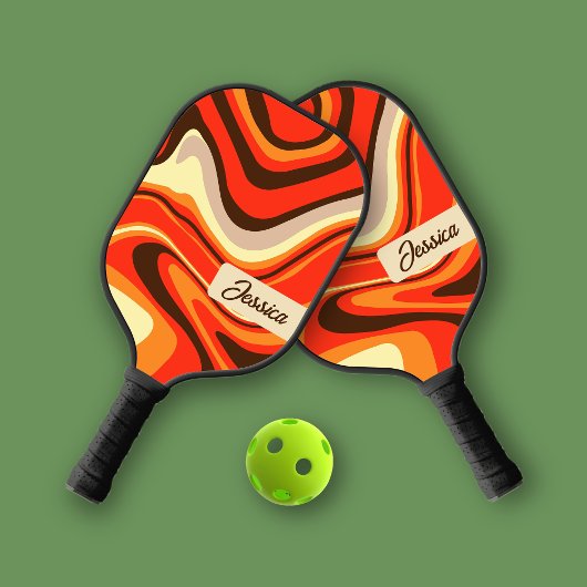 Trendy Fluid Curvy Red Persoonlijk Pickleball Paddle