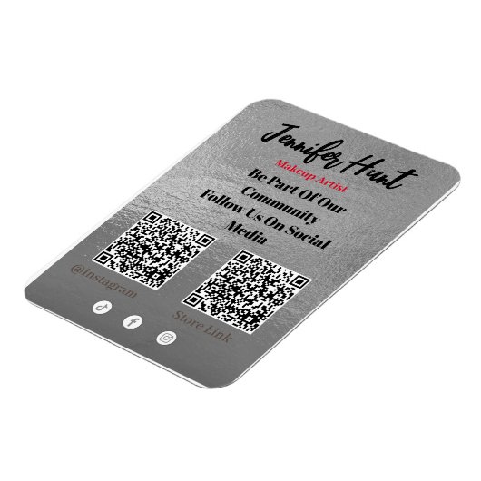 Trendy Flyers Social Media QR Code Uitnodiging Magneet (Linkerzijde)