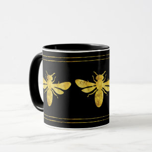 Trendy Folie Bee Gold op Zwart Mok