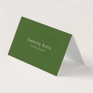 Trendy Forest Green Color Plain Unique Stijlvol Visitekaartjes