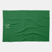 Trendy Forest Green Modern Template Monogram Chic Theedoek (Horizontaal)