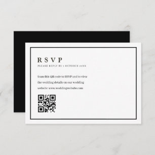 Trendy formele lijst bruiloft QR code rsvp kaart