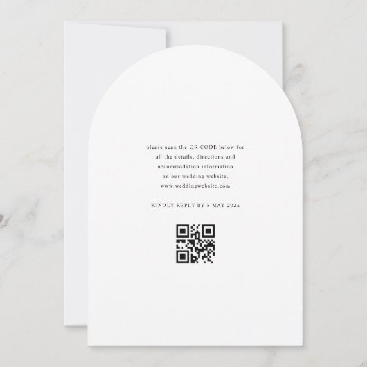 Trendy formele zwart-wit huwelijksuitnodiging kaart (Achterkant)