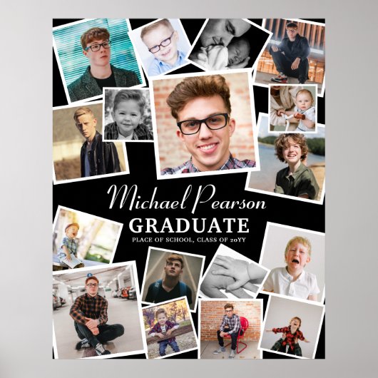Trendy Foto Collage Graduation Party Poster (Voorkant)