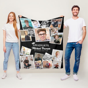 Trendy Fotocollage Afstudeercadeau Fleece Deken