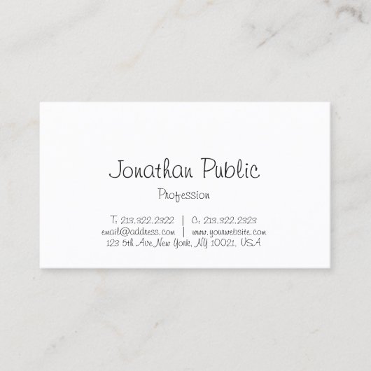 Trendy Freehand Script elegant design stijlvol Visitekaartje (Voorkant)