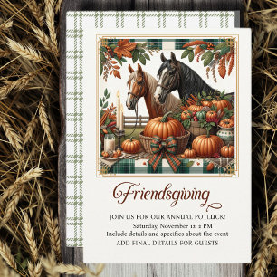 Trendy Friendsgiving Paard Kaart