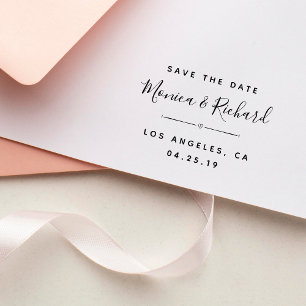 Trendy Fuchsia Wedding Calligraphy Save the Date Zelfinktende Stempel