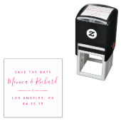 Trendy Fuchsia Wedding Calligraphy Save the Date Zelfinktende Stempel (In situ)