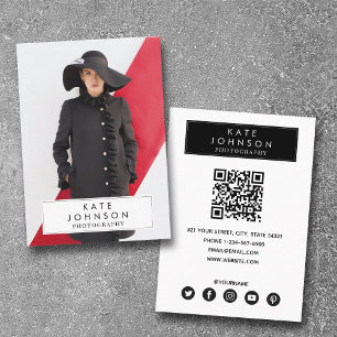 Trendy Full Photo Mode Fotograaf QR Code Visitekaartje