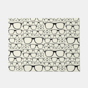 Trendy Funky Nerd Nerdy Geek Retro Glasses Deurmat