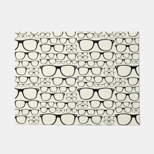 Trendy Funky Nerd Nerdy Geek Retro Glasses Deurmat (Voorkant)