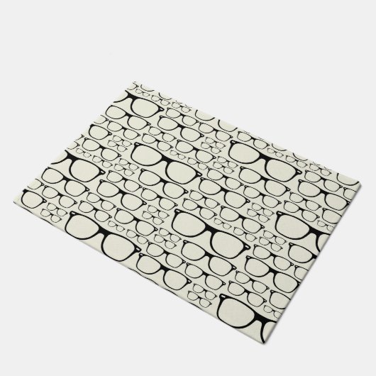 Trendy Funky Nerd Nerdy Geek Retro Glasses Deurmat (Schuin)