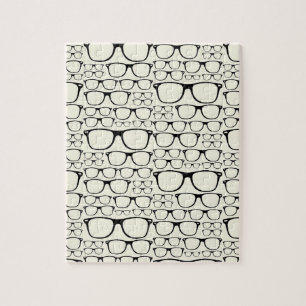 Trendy Funky Nerd Nerdy Geek Retro Glasses Legpuzzel