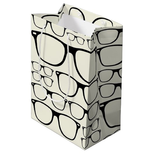 Trendy Funky Nerd Nerdy Geek Retro Glasses Medium Cadeauzakje (Achterkant Gekanteld)