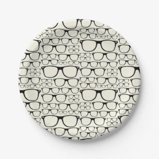 Trendy Funky Nerd Nerdy Geek Retro Glasses Papieren Bordje