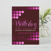 Trendy Funky Pink Party Birthday Invitation (5x7) Kaart (Staand voorkant)