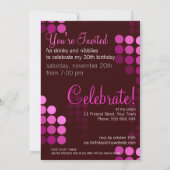 Trendy Funky Pink Party Birthday Invitation (5x7) Kaart (Achterkant)