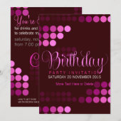 Trendy Funky Pink Party Birthday Invitation (5x7) Kaart (Voorkant / Achterkant)