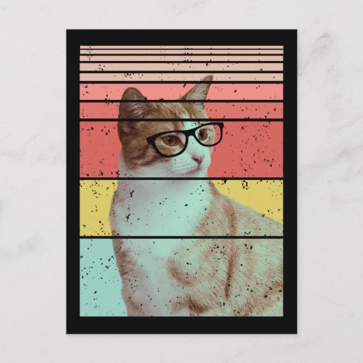 TRENDY FUNNY CUTE CAT VINTAGE BRIEFKAART (Voorkant)