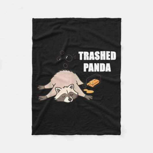 Trendy Funny Trashed Panda Drunk Raccoon Lovers Me Fleece Deken (Voorkant)