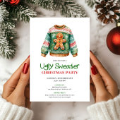Trendy Funny Ugly Sweater Holiday Card Design Kaart