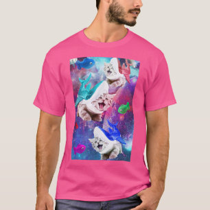 Trendy Galactic Shark Katten T-shirt