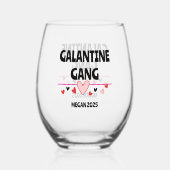 Trendy Galentine's Day Wine Glass Decals voor het Wijnglas Zonder Voet (Voorkant)