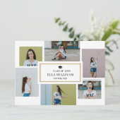 Trendy Gallery Editable Color Photo Afstuderen Kaart (Staand voorkant)