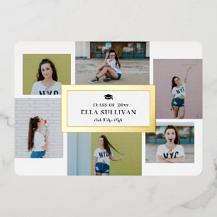 Trendy Gallery Folie Afstudeerbare Editable Kleur Uitnodiging