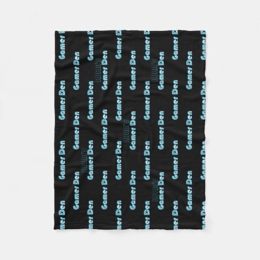 Trendy GAMERS DEN Cozy Deken met NAAM Neon Look (Voorkant)