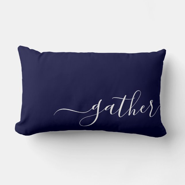 Trendy Gather Navy Blue Company Logo Client Gift Kussen (Voorkant)